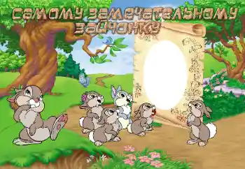 Scrittura sulla cornice: Самому замечательному зайчонку