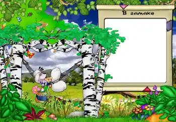 Scrittura sulla cornice: В гамаке.