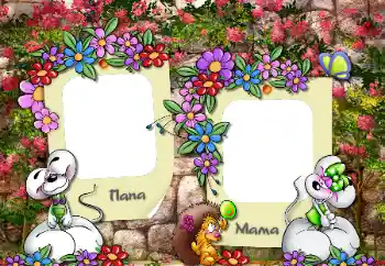 Scrittura sulla cornice: Papà. Mamma.