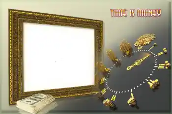Foto-effetti della categoria Cornici da uomo № 101150. Scrittura sulla cornice: Time is money