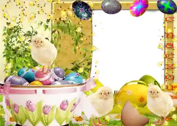 Foto-effetti della categoria Cartoline per Pasqua № 961. Scrittura sulla cornice: Buona Pasqua!