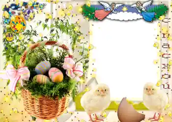 Foto-effetti della categoria Cartoline per Pasqua № 963. Scrittura sulla cornice: Buona Pasqua!