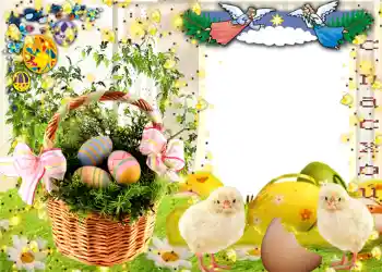 Foto-effetti della categoria Cartoline per Pasqua № 965. Scrittura sulla cornice: Buona Pasqua!